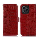 Honor 400 Lite Crocodile Series Læderpung med RFID - Rød