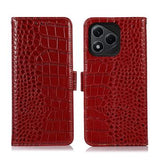 Honor 400 Lite Crocodile Series Læderpung med RFID - Rød