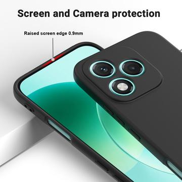 Honor 400 Lite Flydende silikone cover med håndrem - sort
