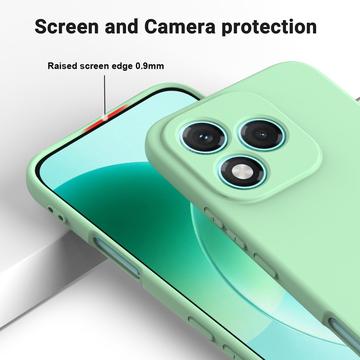 Honor 400 Lite Flydende silikone cover med håndrem - grøn
