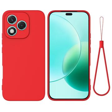 Honor 400 Lite Flydende silikone cover med håndrem - rød