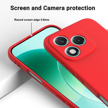 Honor 400 Lite Flydende silikone cover med håndrem - rød