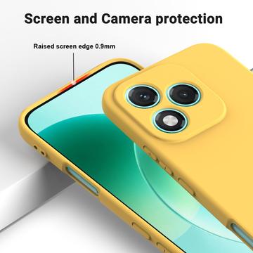 Honor 400 Lite Flydende silikone cover med håndrem - gul