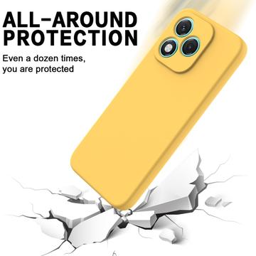 Honor 400 Lite Flydende silikone cover med håndrem - gul