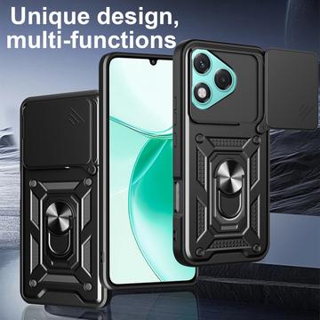 Honor 400 Lite Roterende Ring Hybrid Cover med Kameraskjold - Sort