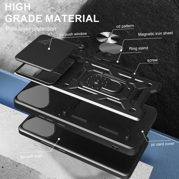 Honor 400 Lite Roterende Ring Hybrid Cover med Kameraskjold - Sort