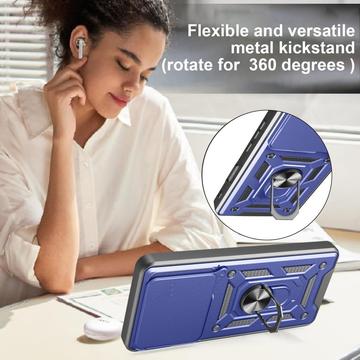 Honor 400 Lite Roterende Ring Hybrid Cover med Kameraskjold - Blå