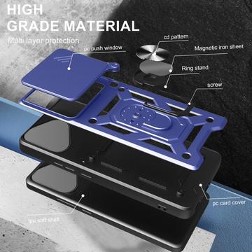 Honor 400 Lite Roterende Ring Hybrid Cover med Kameraskjold - Blå