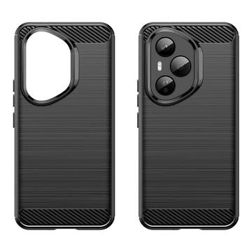 Honor 400 Pro Børstet TPU Cover - Karbonfiber - Sort