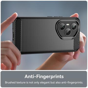 Honor 400 Pro Børstet TPU Cover - Karbonfiber - Sort