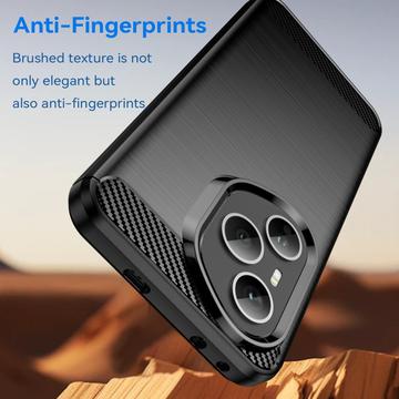 Honor 400 Pro Børstet TPU Cover - Karbonfiber - Sort