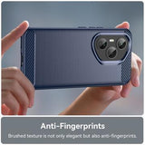 Honor 400 Pro Børstet TPU Cover - Karbonfiber - blå