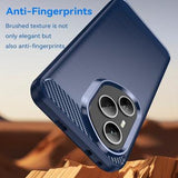 Honor 400 Pro Børstet TPU Cover - Karbonfiber - blå