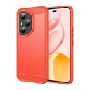 Honor 400 Pro Børstet TPU Cover - Karbonfiber - rød