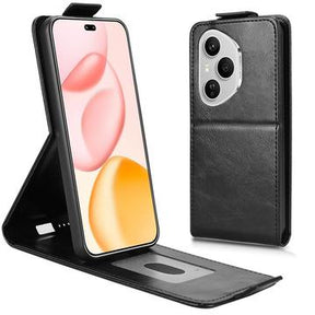 Honor 400 Pro lodret flip-etui med stativ - sort