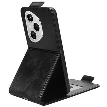 Honor 400 Pro lodret flip-etui med stativ - sort