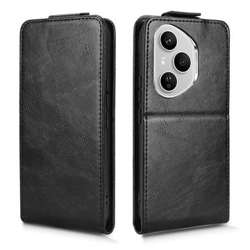 Honor 400 Pro lodret flip-etui med stativ - sort