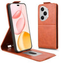 Honor 400 Pro lodret flip-etui med stativ - Brun