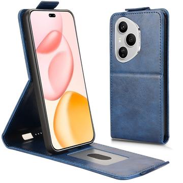 Honor 400 Pro lodret flip-etui med stativ - mørkeblå