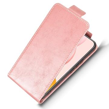 Honor 400 Pro lodret flip-etui med stativ - rosaguld