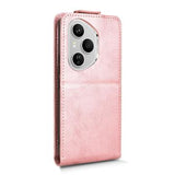 Honor 400 Pro lodret flip-etui med stativ - rosaguld