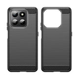Honor 400 Smart/X7d 4G Børstet TPU Cover - Karbonfiber - Sort