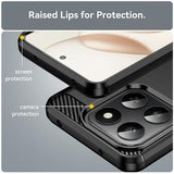 Honor 400 Smart/X7d 4G Børstet TPU Cover - Karbonfiber - Sort