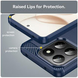 Honor 400 Smart/X7d 4G Børstet TPU Cover - Karbonfiber - blå