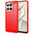 Honor 400 Smart/X7d 4G Børstet TPU Cover - Karbonfiber - rød