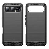 Honor 500 Børstet TPU Cover - Karbonfiber - Sort