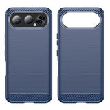Honor 500 Børstet TPU Cover - Karbonfiber - blå