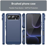 Honor 500 Børstet TPU Cover - Karbonfiber - blå