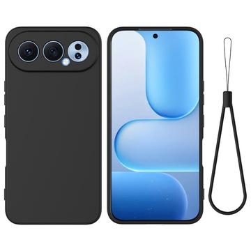 Honor 500 Flydende silikone cover med håndrem - sort