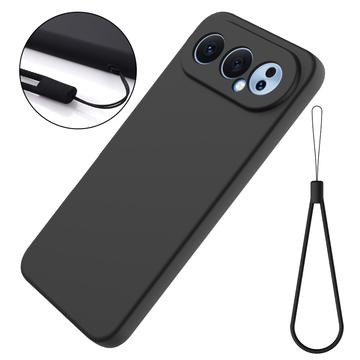 Honor 500 Flydende silikone cover med håndrem - sort