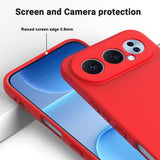 Honor 500 Flydende silikone cover med håndrem - rød