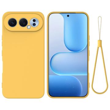 Honor 500 Flydende silikone cover med håndrem - gul