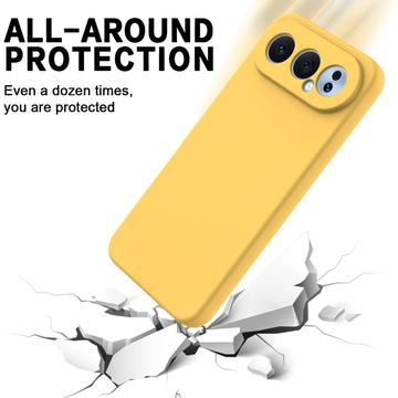Honor 500 Flydende silikone cover med håndrem - gul