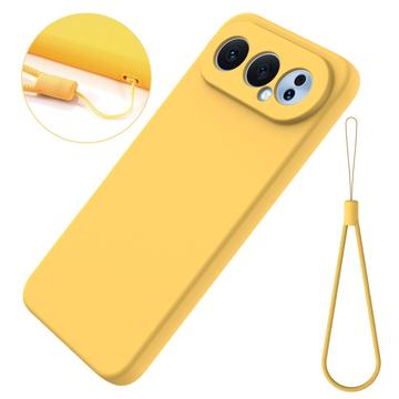Honor 500 Flydende silikone cover med håndrem - gul