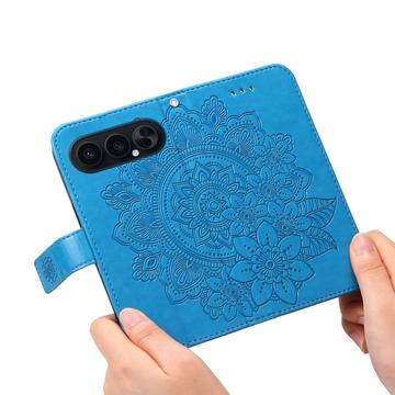 Honor 500 Mandala Series Etui med Pung - Blå