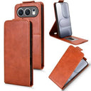 Honor 500 lodret flip-etui med stativ - Brun