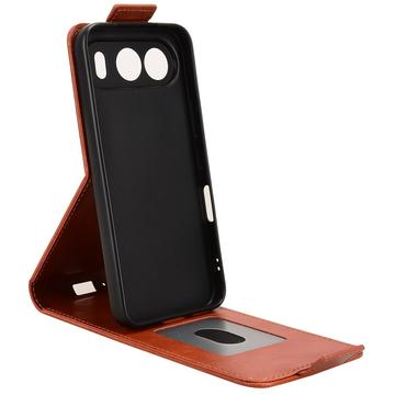 Honor 500 lodret flip-etui med stativ - Brun