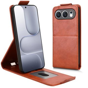 Honor 500 lodret flip-etui med stativ - Brun