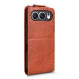 Honor 500 lodret flip-etui med stativ - Brun