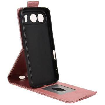 Honor 500 lodret flip-etui med stativ - rosaguld