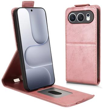 Honor 500 lodret flip-etui med stativ - rosaguld