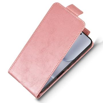 Honor 500 lodret flip-etui med stativ - rosaguld