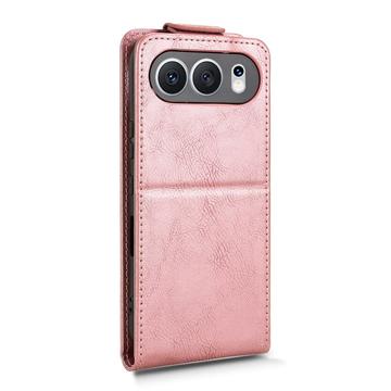 Honor 500 lodret flip-etui med stativ - rosaguld