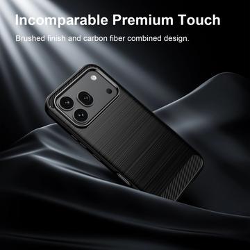 Honor 600/600 Pro Børstet TPU Cover - Karbonfiber - Sort