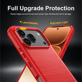 Honor 600/600 Pro Børstet TPU Cover - Karbonfiber - rød