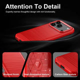 Honor 600/600 Pro Børstet TPU Cover - Karbonfiber - rød